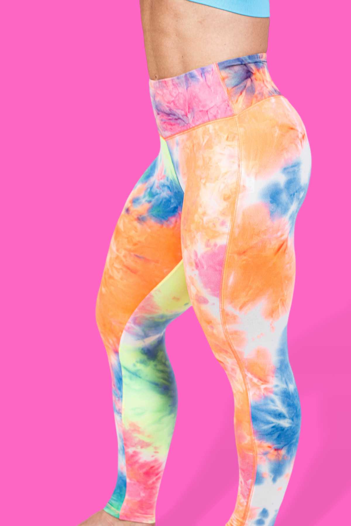 GRRRL Kortney/Heather Rainbow Color Leggings Preowned great