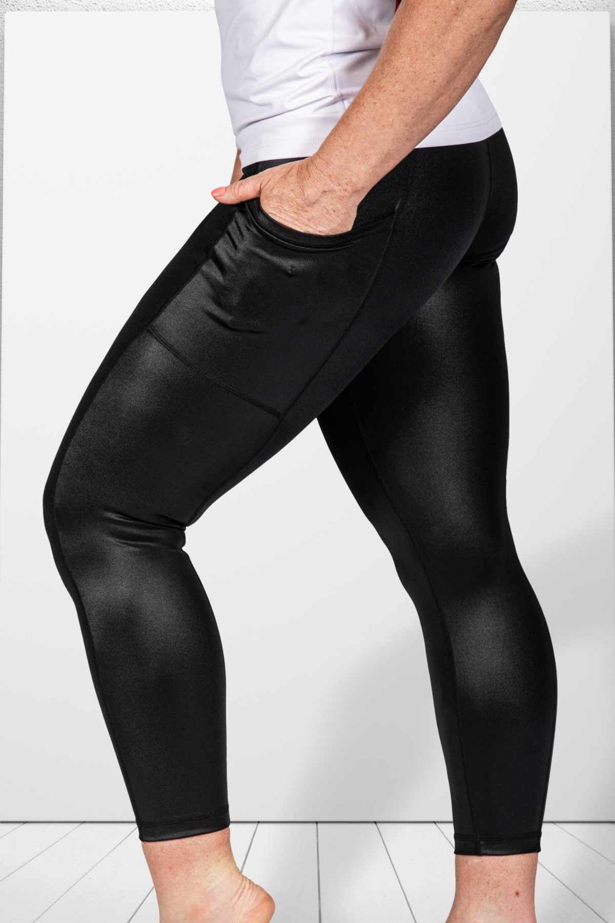 Power 7/8 Workout Leggings - Ultra Black Camo Print, Women's Leggings