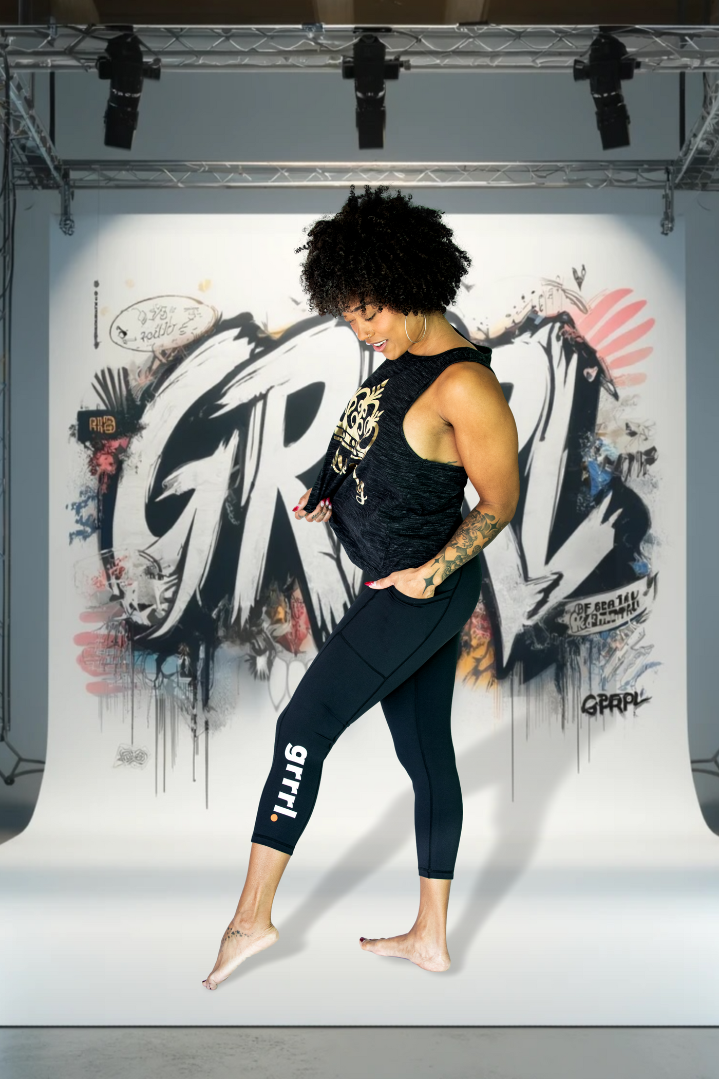 Black Next Level 7/8 Pocket Leggings