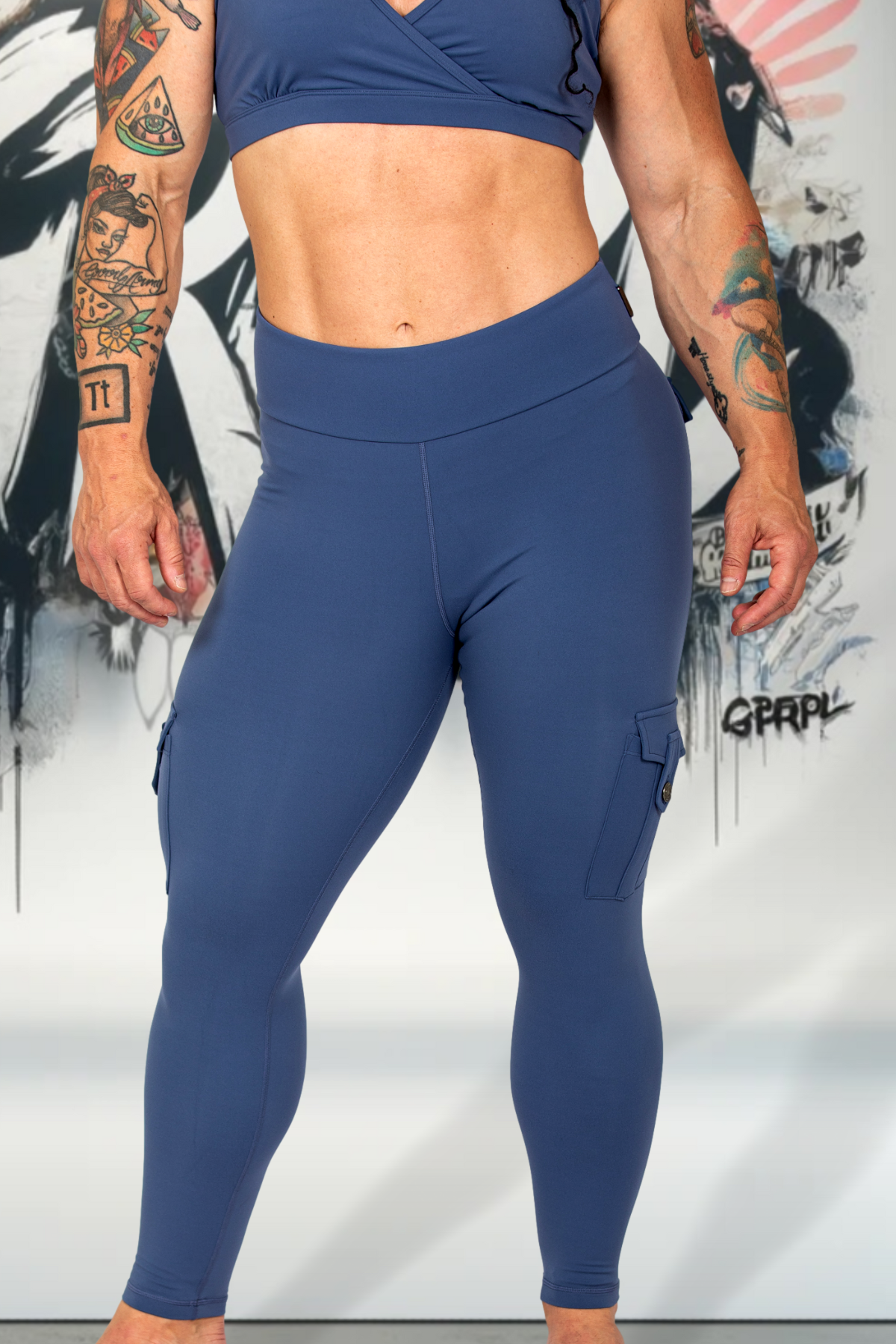 Chalchiuhtlicue Blue Majestic Cargo Leggings