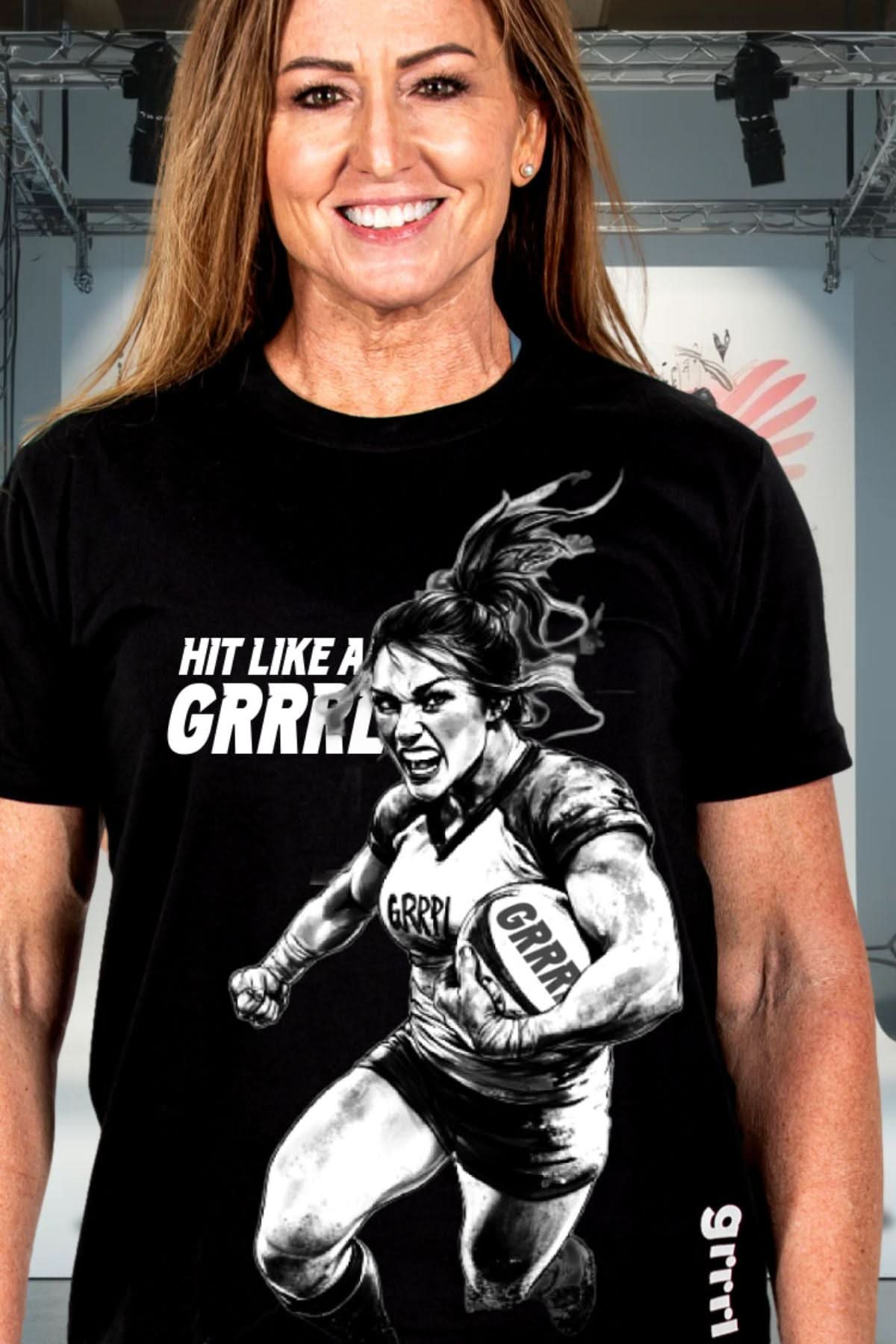 Hit Like A GRRRL Black Performance Tee (Rugby) FIRST ACCESS