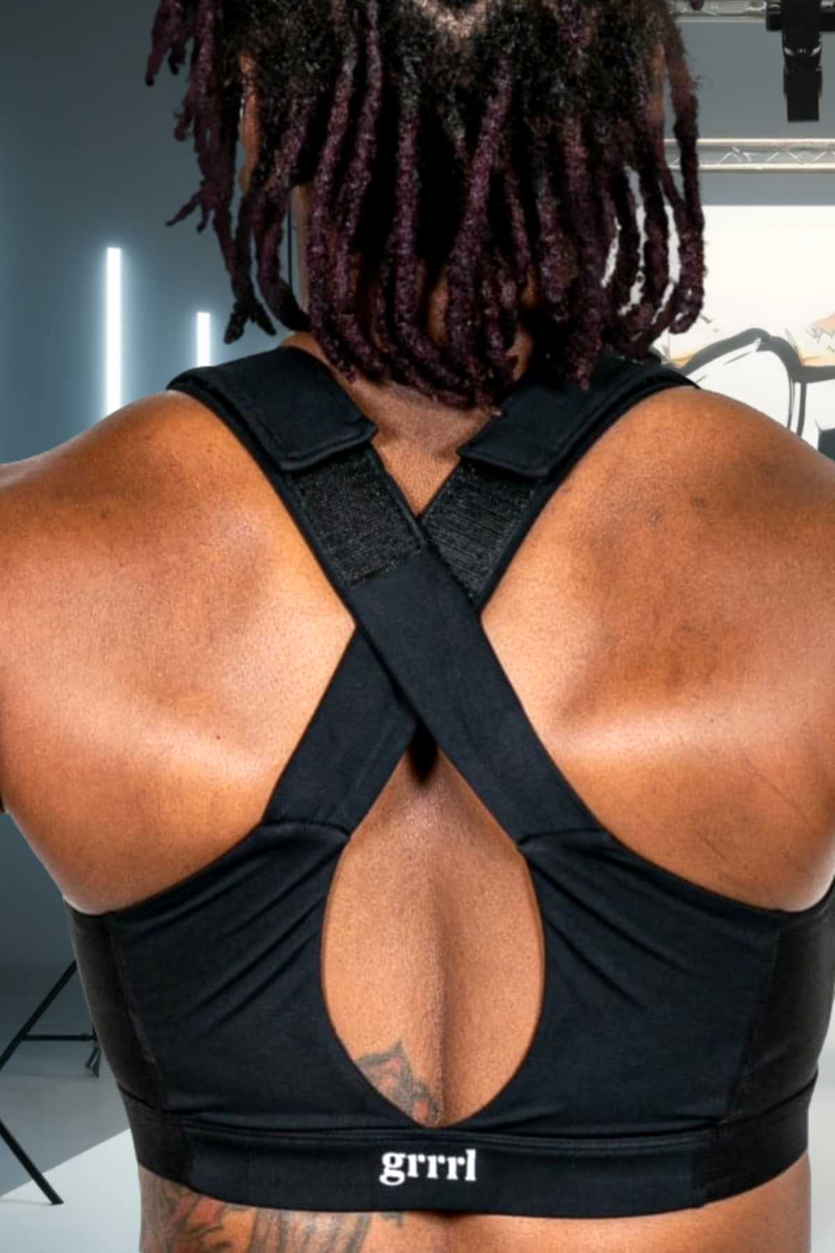 High Impact Velcro Cross-Back Sports Bra